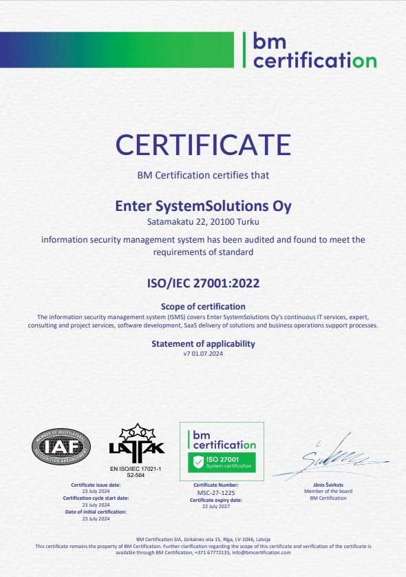 ISO 27001 certification